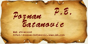 Poznan Batanović vizit kartica